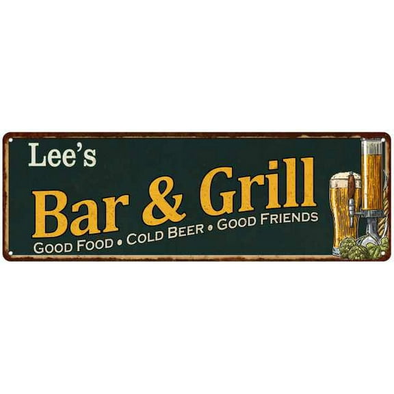 Lee's Bar and Grill Gift Sign Man Cave Decor 6x18 Gift 206180055023