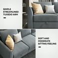 thumbnail image 4 of HONBAY Modular Sectional Sofa avec Canapé Méridien Réversible avec Ottomans, Canapé Sectionnel en U pour Salon, Gris Bleuâtre, 4 of 8