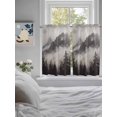 thumbnail image 4 of Kitchen Curtains 54 Inches length, National Parks Window Treatment Curtain Drapes, Canadian Smokey Mountain Cliff Idyllic Thermal Insulated Drapes for Basement Hotel RV, 42"x54", 2 Panels, 4 of 7