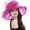 Hot Pink, variant on Women's Feathers Floral Fascinating Wide Brim Lightweight Church Derby Hat