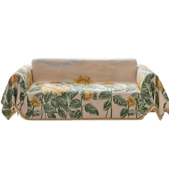 Thick Fabric Sofa Protector With Slip proof Bottom Pet Resistant Soft Slipcover