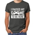 thumbnail image 2 of Men I Paused My Game To Be Here Letter Print Short Sleeve Round Neck Tennis T Shirt Floral Fashion Trend Bottoming, 2 of 4