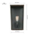 thumbnail image 3 of Globe Electric Greer 1-Light Matte Black and Faux Wood Outdoor Wall Sconce with Clear Glass Shade, 44788, 3 of 8