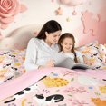 thumbnail image 4 of meiyoeat Cherry Blossom Cat Full Size Comforter Sets,Cute Kitten Pattern Bedding Comforter Set,Pink Reversible,3 Pieces,1 Comforter and 2 Pillowcases, 4 of 7