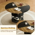 thumbnail image 5 of Modern Dining Table Set for 4 - 47.3" Round Wood Table w/ Storage & 4 Light Gray Chairs - Linen Seats, Metal Legs - Perfect for Kitchen/Dining Room, 5 of 27