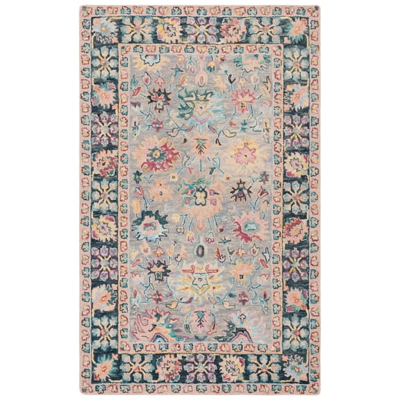 SAFAVIEH Blossom Mortimer Floral Area Rug, Grey/Pink, 8' x 10'