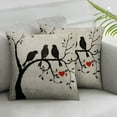thumbnail image 2 of Wuche  Happy Valentine’s Day Decor Gray Throw Pillow Covers Cute Colorful Animal Bird Couple Pattern Tree Red Heart Cushion Case 2 Packs ( Bird Couple), 2 of 6
