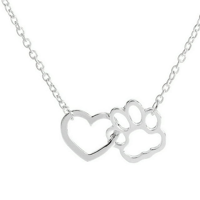 Collar para mujer, joyería para mujer, collar con colgante de corazón de melocotón con forma de pata de mujer, regalo de joyería, collar para mujer