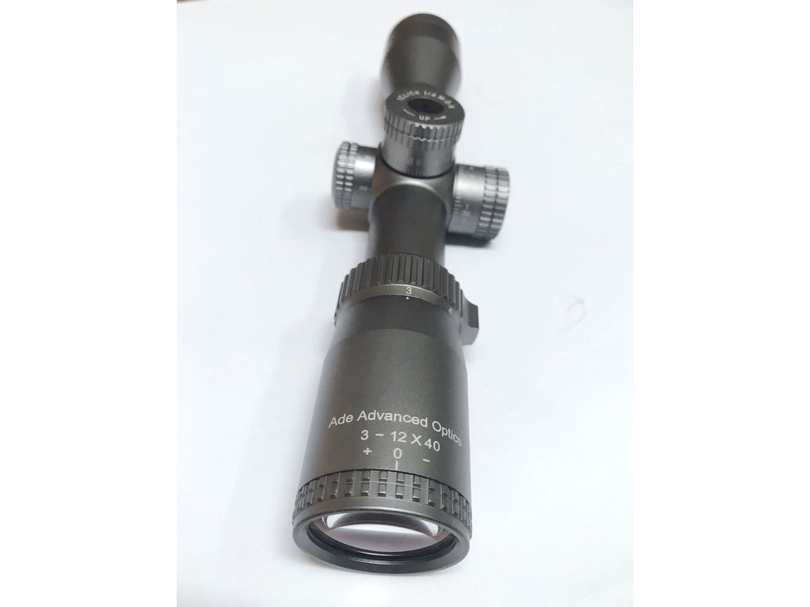 ADE Advanced Optics 3-12x40mm Rifle Scope, 30mm Tube, Second Focal Plane, Crosshair Reticle, Matte, Titanium