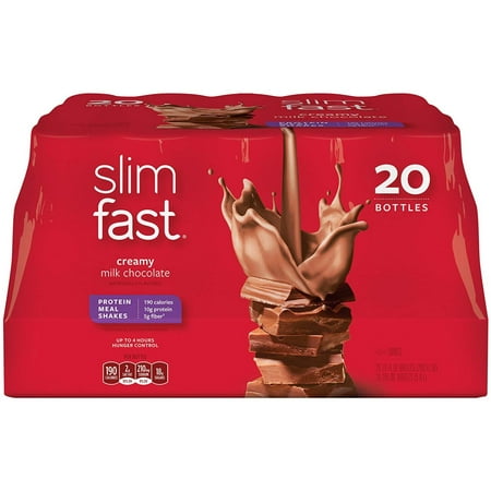 Slim Fast Original weight loss Meal Replacement RTD shakes with 10g of protein and 4g of fiber plus 24 Vitamins and Minerals per serving, Creamy Milk Chocolate, .., By