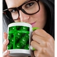 thumbnail image 2 of 3drose, Image of Lime Green Bow on Christmas Wrapping Paper, Happy Holiday, 11oz Two-tone Green Mug, 2 of 6