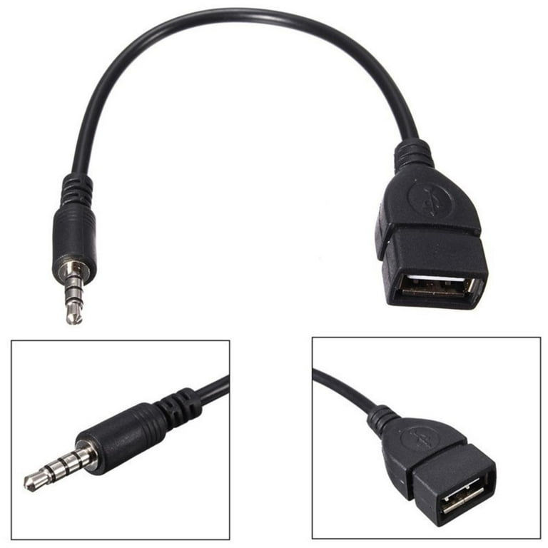 Car Aux Cable To Usb To 3.5mm Car Audio Otg Car 3.5mm Adapter Cable - Walmart.com