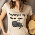 thumbnail image 4 of Napping Is My Superpower Funny Cat Graphic T-Shirt for Adults, White, Size 3XL, 4 of 6