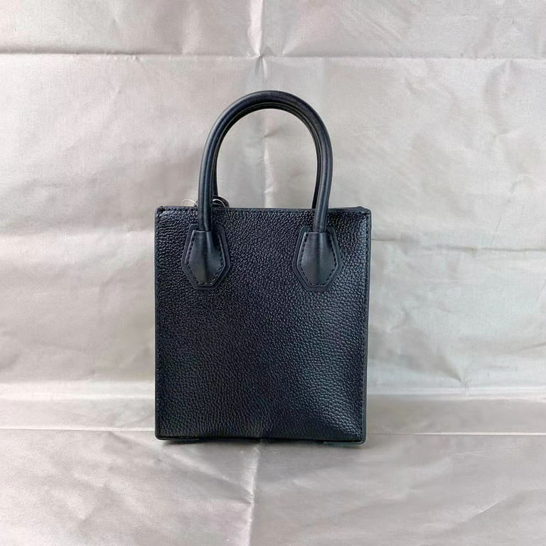 Mirella Small Logo Embossed Pebbled Leather Crossbody Bag - Black