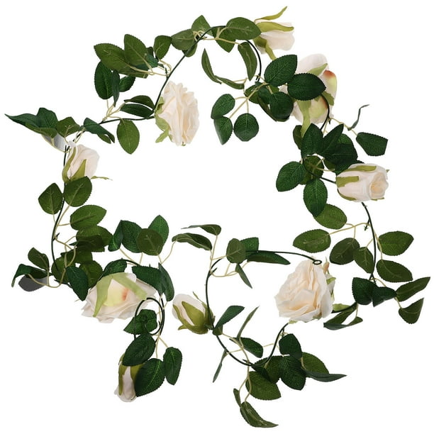 Simulación de flores de rosa de ratán para embellecer la pared, decoración de rosas artificiales