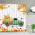 thumbnail image 3 of Maple Pumpkin Truck Shower Curtains Autumn Thanksgiving Theme Bathroom ration Design Fall Yellow Leaves Bathroom Curtain, 3 of 7