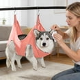 thumbnail image 5 of Dog Grooming Hammock Harness, Pet Hammock for Grooming with 2 S Hooks, Dog Sling Harness for Cats&Dogs Teeth Cleaning, Shower, Nail Clipping Small&Medium Breed (Pink M), 5 of 6