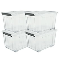 Nazhura Heavy Duty Large Plastic Storage Bin, 97 Qt, Stackable, Secure ...