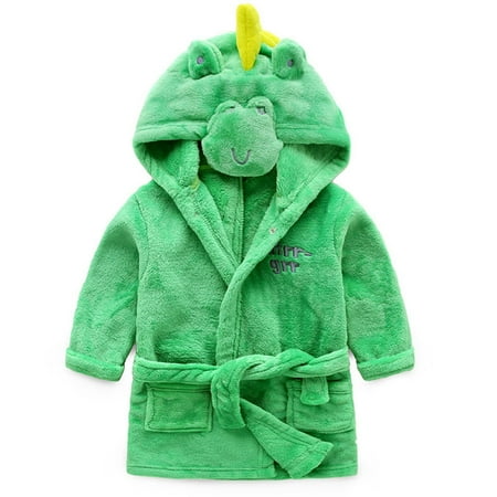 

MyBeauty Children Gown Boy Girl Cartoon Animal Head Shape Hooded Long Sleeve Bathrobe #6 120 cm