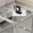 thumbnail image 2 of Silver Modern End Table with Tempered Glass Top and Stainless Steel Frame for Living Room, 2 of 5