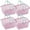 Pink, variant on Pungan plastic bin 4pcs Mini Shopping Basket Set for Kids - Pink,6.3"X5.12"X3.15"