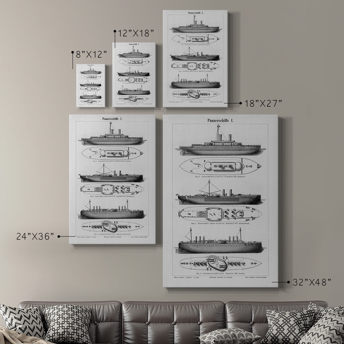 Industrial Ship Premium Gallery Wrapped Canvas - Ready to Hang