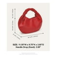 thumbnail image 4 of Earnda Chic Top Handle Bag for Women Small Ruched Hobo Handbag Red Soft Faux Leather Tote Bags Purse, 4 of 6
