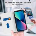 thumbnail image 4 of Funda antirrobo con cierre magnético para iPhone 13 Mini, compatible con carga magnética, piel sintética y TPU, diseño tipo cartera, ranuras para tarjetas, 4 of 5