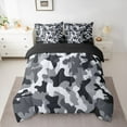 thumbnail image 2 of Homewish Black Grey 7pcs Bedding Comforter Set For Children Teens,Abstract Camo Queen Bedding Sets Super Cozy,Geometric Camouflage Queen Sheet Sets,Breathable Home Decor,Reversible, 2 of 8