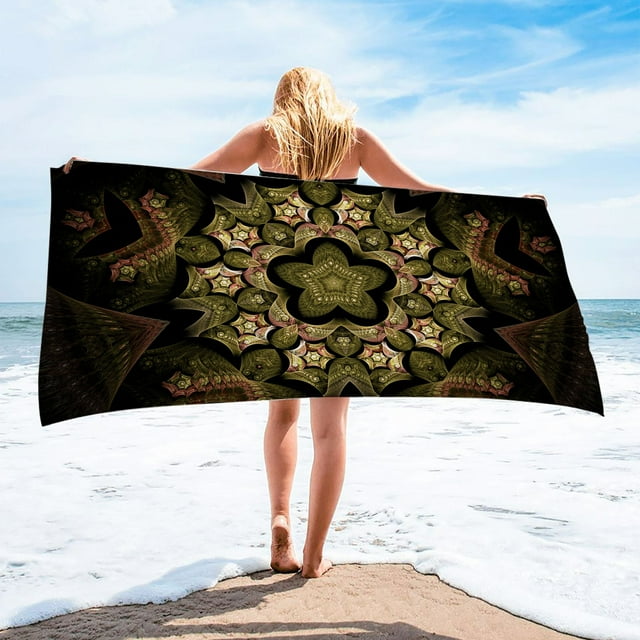Summer Savings Qaailabf Microfiber Beach Towel Super Lightweight Colorful Bath Towel Sandproof Beach Blanket Multi-Purpose Towel For Travel Swimming Pool 30x60 Inch