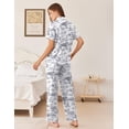 thumbnail image 3 of EKOUAER Women's Pajama Sets Button Down Loungewear Short Sleeve Sleepwear 2 Piece Pants Pjs Set with Pockets, 3 of 6