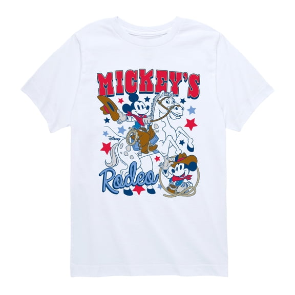Disney - Mickey Western Americana - Youth Boys Short Sleeve Graphic T-Shirt
