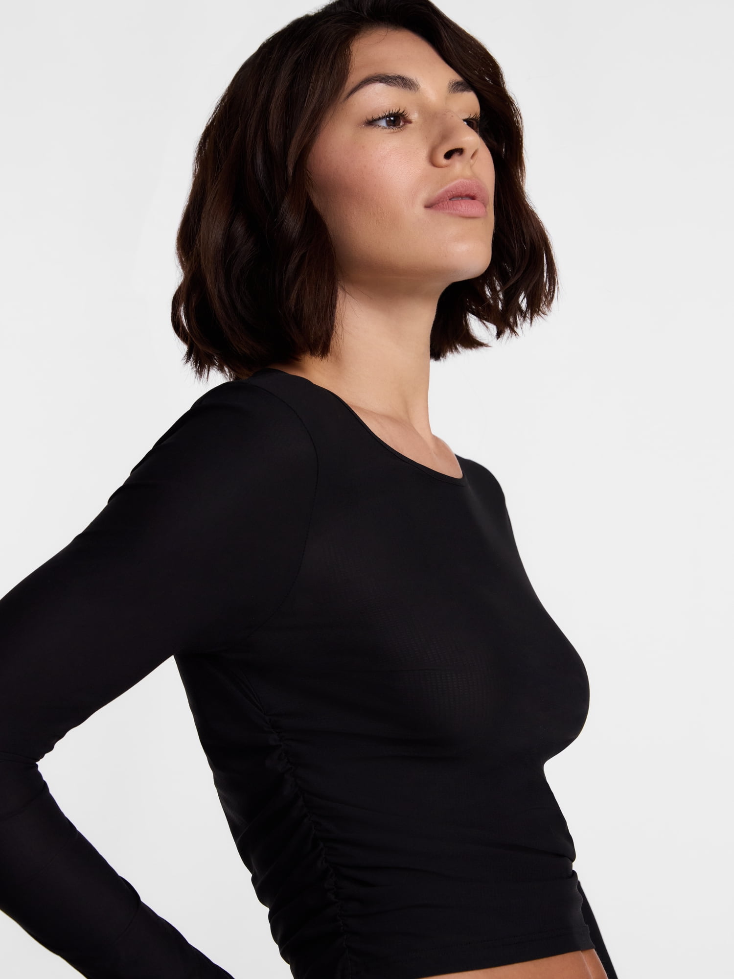 Avia Women’s Side Cinch Ruched Top, Sizes XS-XXXL