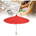 thumbnail image 2 of VEEKI 11.8 Inches Paper Umbrella, Mini Classical Handmade Oil Paper Umbrella, DIY Oiled Paper Painting Umbrella, Colorful Oil Paper Umbrella for Kids(Red)24056378, 2 of 5