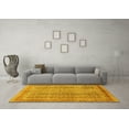 thumbnail image 3 of Ahgly Company Machine Washable Indoor Square Abstract Yellow Modern Area Rugs, 3' Square, 3 of 4