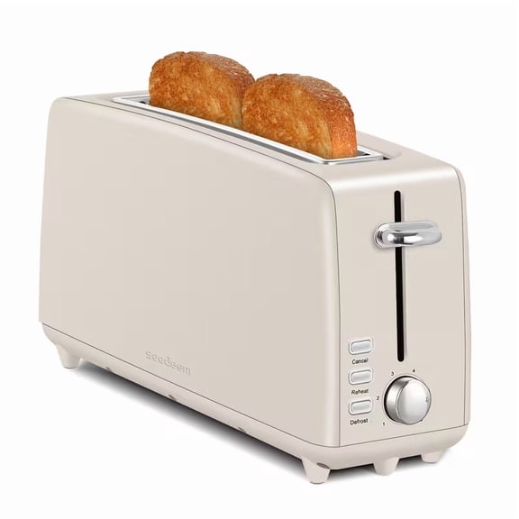 2 Toasters, Stainless Steel Slim Toasters, with Defrosting And Reheating Functions, 5 Bread Types And 6 Tone Settings, 2 Wide Slots Of 1.5-inch Toasters