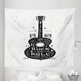 thumbnail image 1 of Guitar Tapestry, Hand Drawn Style Instrument with Grunge Look and Retro Design Rock and Roll Theme, Fabric Wall Hanging Decor for Bedroom Living Room Dorm, 5 Sizes, Black White, by Ambesonne, 1 of 1