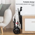 thumbnail image 2 of Lightweight Transport Wheelchair, Aluminum Alloy Foldable Wheelchairs for Adults, Portable Transportation Travel Wheelchairs, Outdoor Collapsible Wheelchair, Bearing 200lbs White, 2 of 9