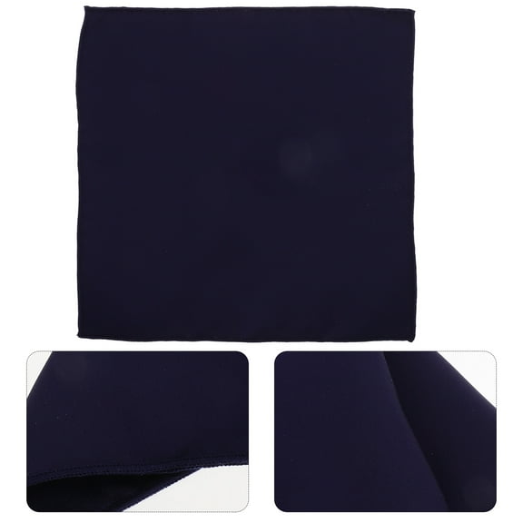 OFFIGAM Groomsmen Accessories Mens Suit Pocket Square Navy Polyester Business Events 1Pack
