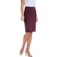 thumbnail image 3 of Fishers Finery Women's Ecofabric Ponte Pull On Stretch Above Knee Classic Pencil Skirt - Comfortable Everyday Skirt (Burgundy, S), 3 of 5