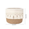 thumbnail image 3 of YYV Bohemian Polyester Woven Storage Basket Small Macrame Organizer with Tassels for Cosmetics Desk Bathroom Nursery Storage Boho Home Decor Gift for Her, 3 of 6
