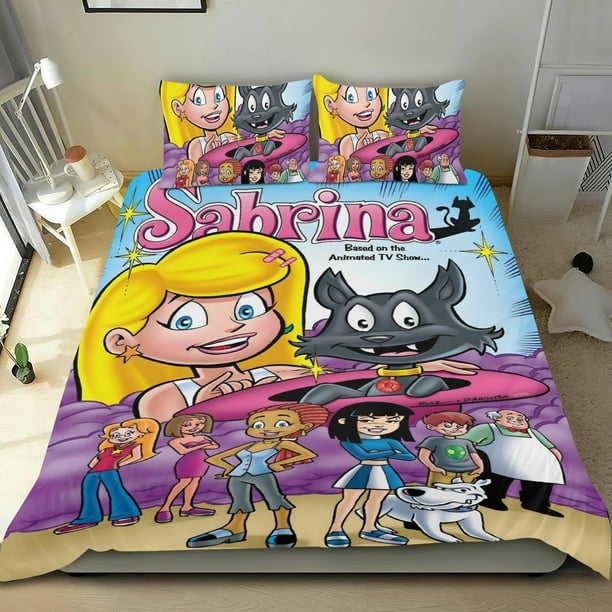 Sabrina: La Serie Animada Conjunto de sábanas temático, trío de piezas, cómodo y amigable con la piel, diseño único, regalo de decoración para el hogar para familiares, amigos y fans,173cm *218cm