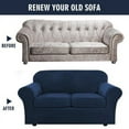 thumbnail image 3 of JIAN YA NA Stretch Velvet Sofa Covers Large Couch Covers Sofa Slipcovers with Seperate Seat Cushion Covers(Navy Blue, Loveseat Cover), 3 of 7