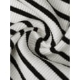 thumbnail image 5 of INSPIRE CHIC Women's Cotton Nightwear Striped Rib Cami Built-in Bra Stretchy Squared Neck Spaghetti Strap Pajama Tops S White with Black Stripe, 5 of 6