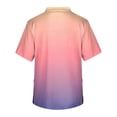 thumbnail image 4 of Domuza Scrub Top Men Gradient Tie-Dye V Neck Short Sleeve Caregiver Uniform Relaxed Fit Comfy Soft Medical Workwear with 3 Pockets Beige XL, 4 of 4