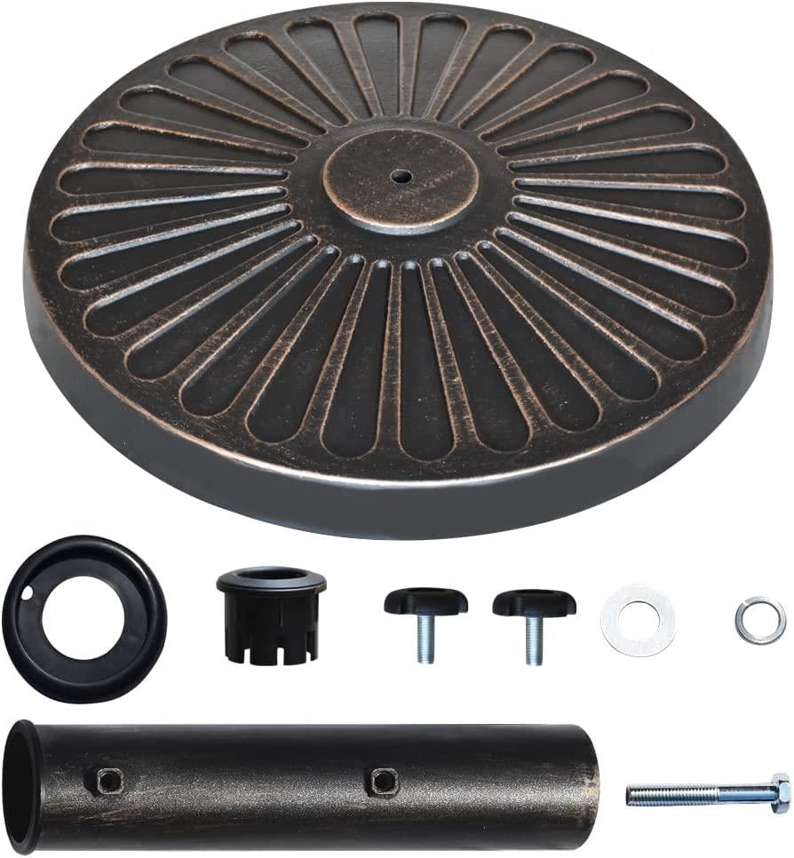 EliteShade USA Stand Market Patio Outdoor Heavy Duty Umbrella Base with Concave Radial Pattern,Bronze