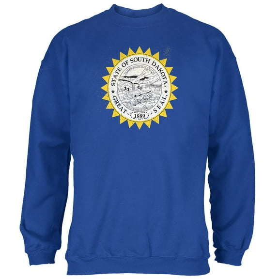Born and Raised South Dakota State Flag Mens Sweatshirt Royal SM