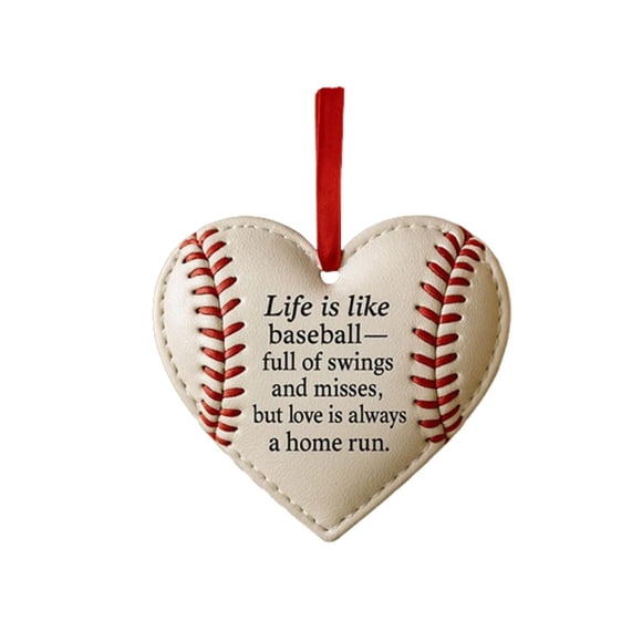 Baseball Themed Heart Shaped Pendant Ornament Sports Inspired Decorative Piece Perfect For Baseball Fans And As Gift For Sports Enthusiasts And Team Supporters