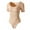 Beige, variant on Bodysuits for Women Tummy Control Short Sleeve Scoop Neck Body Suits for Women Compression Slimming Thong Bodysuit