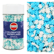 Mystic Sprinkles Celebration Blue & White Snowflake Sprinkles 1.55 Ounce Bottle